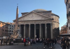 Pantheon from Piazza della Rotonda, continuously a gathering place for 2,000 years.